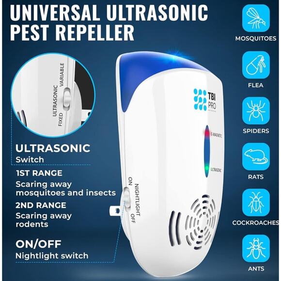 Ultrasonic Pest Repeller Plug-in – 2 Pack, Indoor 3000 Sq.ft Coverage - Picture 3 of 8